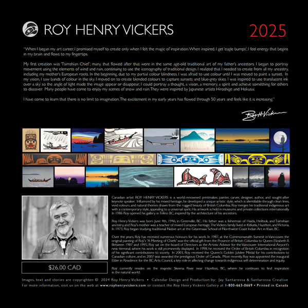 2025 CALENDAR 50 Years of Art Roy Henry Vickers Gallery