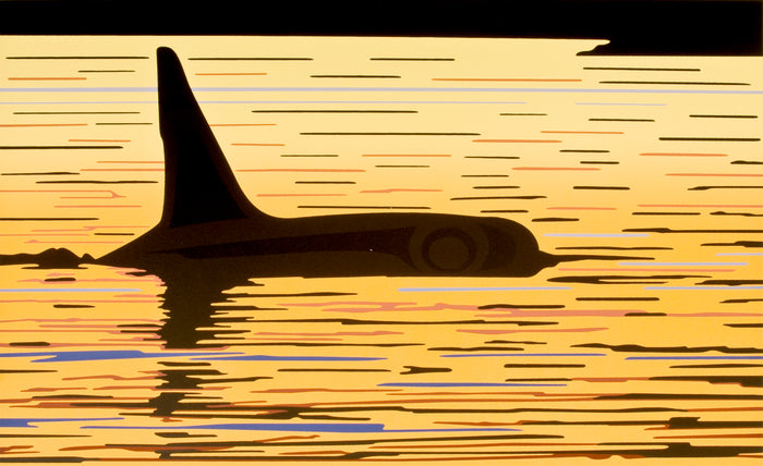 ORCA SUNSET - Framed LITHOGRAPH