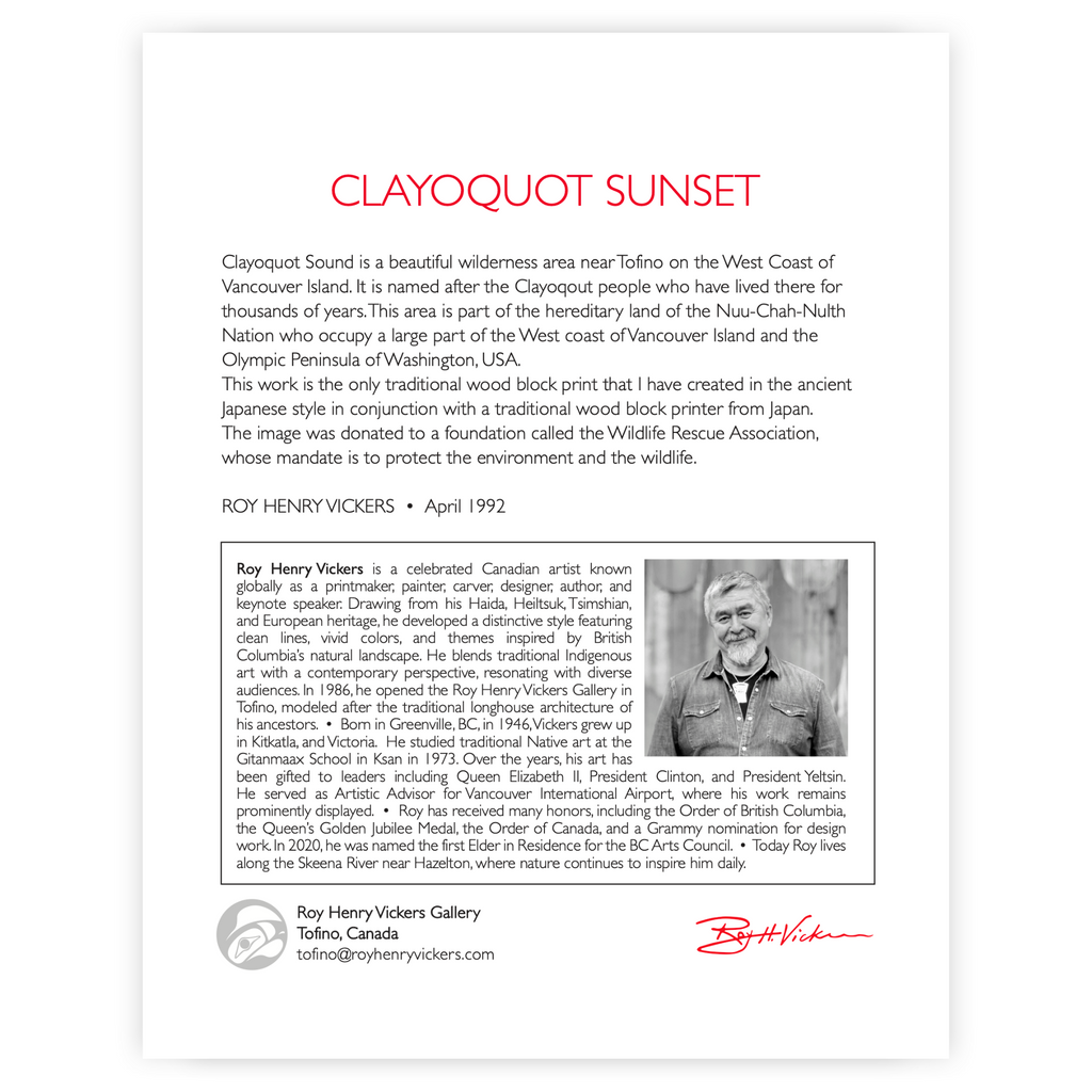 Clayoquot Sunset - ART CARD