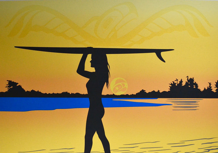 Surfer Girl - Framed Block Mount