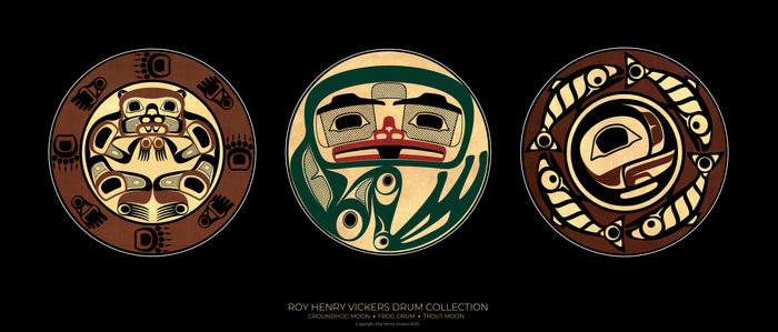 DRUM SERIES -  POSTER - Groundhog Moon, Frog Drum, Trout Moon