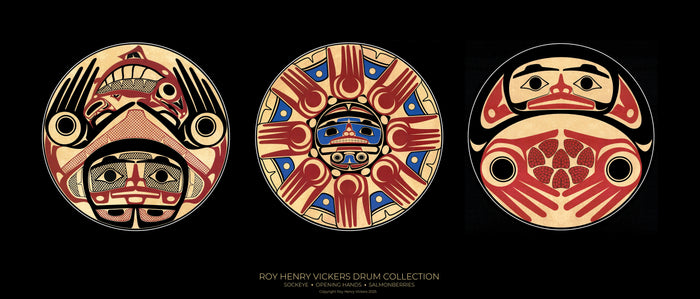 DRUM SERIES -  POSTER - Sockeye, Opening Hands, Salmonberries