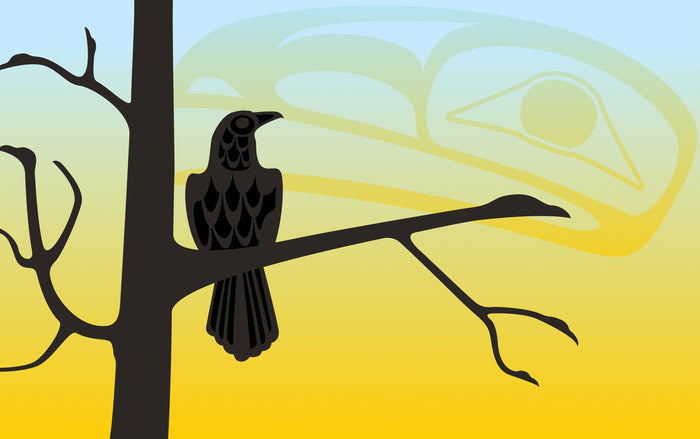 RAVEN IN TREE - Framed Block Mount
