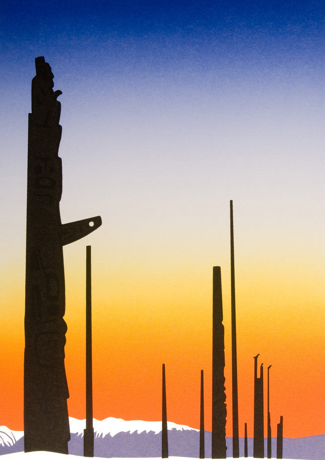 Totems at Dusk - Framed Block Mount